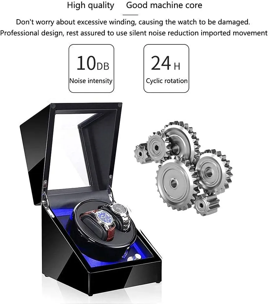 Mode LED annihilate Watches Storage Display Case Box Good (C A) Watch Automatic Winder,5 Adjustment 