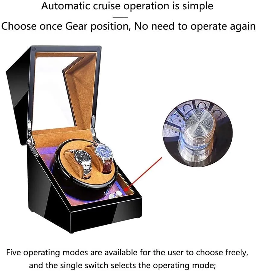 Mode LED annihilate Watches Storage Display Case Box Good (C A) Watch Automatic Winder,5 Adjustment 