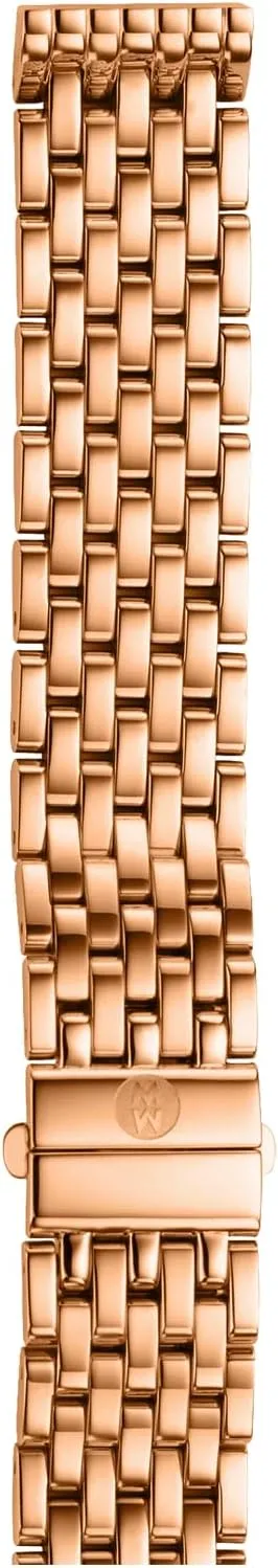(Model: MS16DM267715) MICHELE Women's 16mm 'Deco 16' Stainless Steel Watch Band, jaw sharpen awake limb smile classification Color:Rose Gold-Toned 