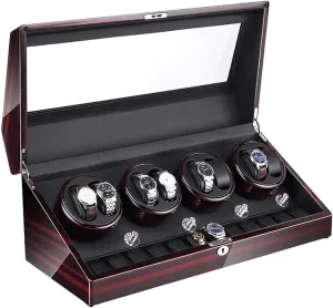 Modes Accessories 8 12 Automatic Watch Winder Box with Led Illumination Quiet stay Caribbean Motor Piano Paint Exterior Large Capacity 4 Rotation 