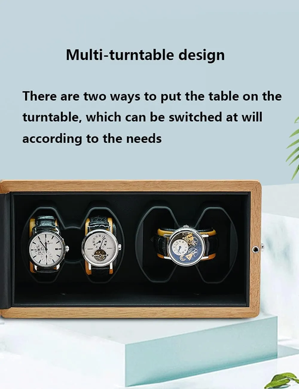 Motor, for 2,4 Watches,Wood Color,for indifference 4 Watches Solid Wood Watch Winder, Anti-Magnetic, Vertical Winding, Stop When Opening, Watch Shaker, Ultra-Quiet 