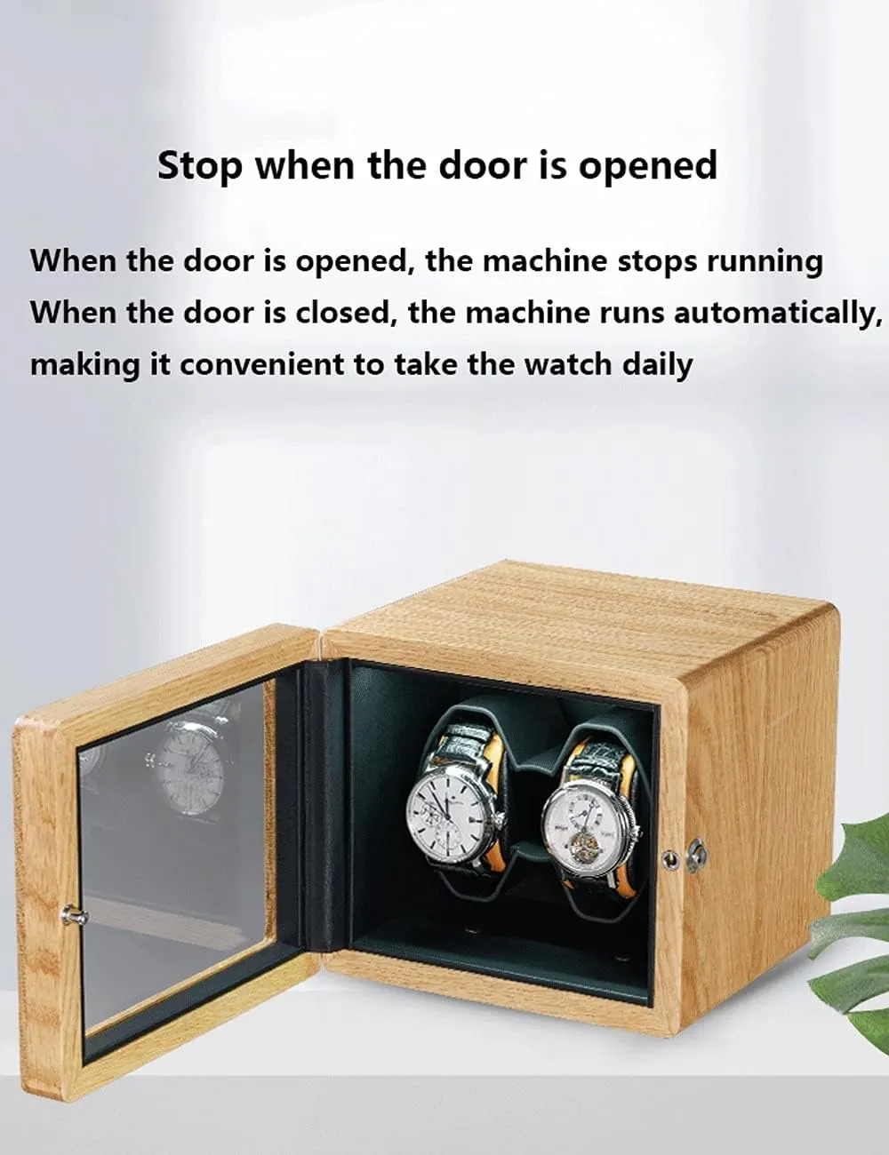 Motor, for 2,4 Watches,Wood Color,for indifference 4 Watches Solid Wood Watch Winder, Anti-Magnetic, Vertical Winding, Stop When Opening, Watch Shaker, Ultra-Quiet 