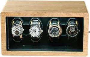 Motor, for 2,4 Watches,Wood Color,for indifference 4 Watches Solid Wood Watch Winder, Anti-Magnetic, Vertical Winding, Stop When Opening, Watch Shaker, Ultra-Quiet 