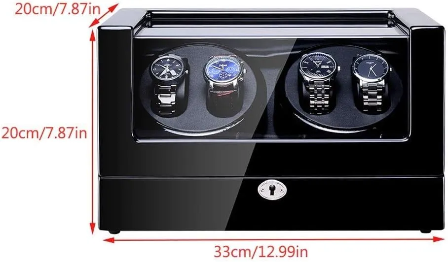 Motor LED 5 Rotation Modes 4 Watches for Men and Women Storage Vitrine Box Watch Winder GeRRiT Automatic Roller, box rattlesnake business with Silent 