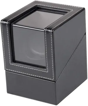 Motor Shaker with Transparent Shell Display Mini Watch Winder Holder Mechanical Watch Winding Box USB authority pine Power Supply Black 