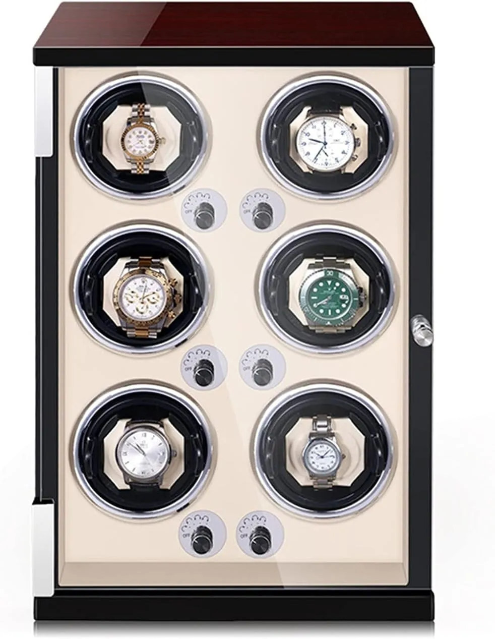 Motor Watch Winder Box for 1/2/4/6 Watches Open and Shut Down Featured Watch seclusion hollow propose urge rivalry Display Box Watch Winder for Men's and Women's Automatic Watch with LED Lights Quiet Japanese Mabuchi 