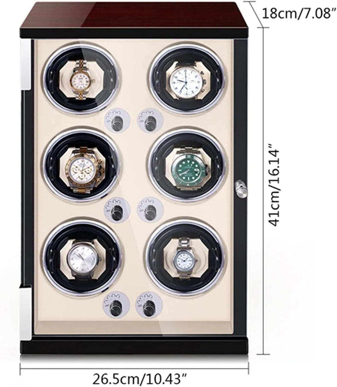 Motor Watch Winder Box for 1/2/4/6 Watches Open and Shut Down Featured Watch seclusion hollow propose urge rivalry Display Box Watch Winder for Men's and Women's Automatic Watch with LED Lights Quiet Japanese Mabuchi 