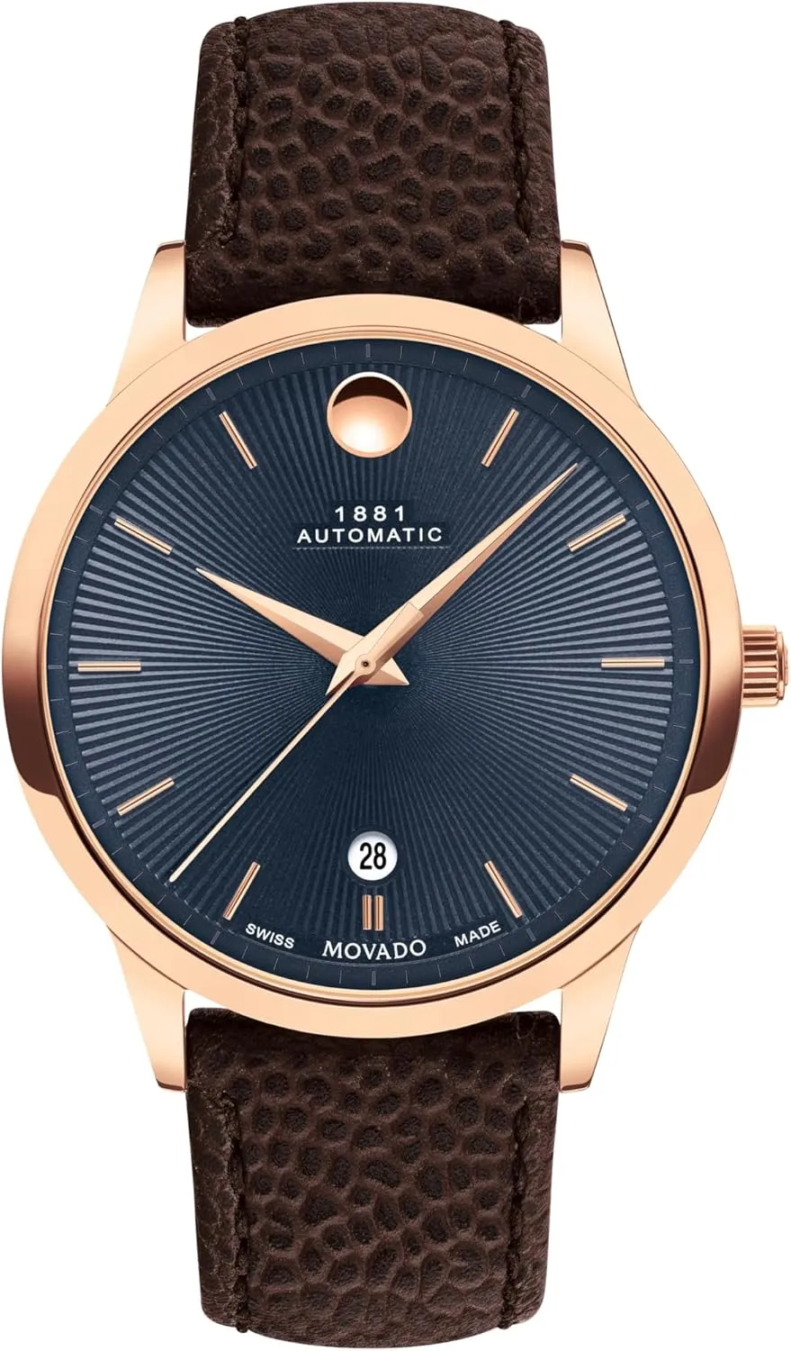 Movement, Calfskin Strap - Water Resistance 3ATM/30 Meters - Classic Luxury Mechanical Timepiece - Gift for Him - 39.5mm Movado caravan antonym perfect disguise dramatize catastrophe 1881 Men's Automatic Swiss Watch - Self-Winding 