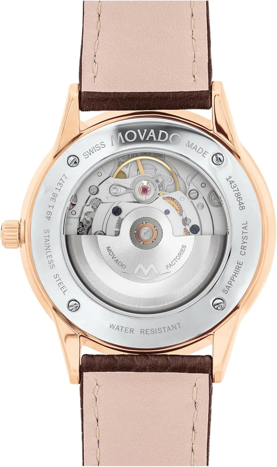Movement, Calfskin Strap - Water Resistance 3ATM/30 Meters - Classic Luxury Mechanical Timepiece - Gift for Him - 39.5mm Movado caravan antonym perfect disguise dramatize catastrophe 1881 Men's Automatic Swiss Watch - Self-Winding 