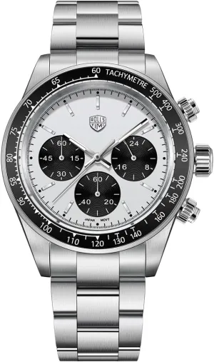 Movement Stainless Steel Band 100M Waterproof Fashion Casual Wristwatch, Luminous, Screw Down Crown Rollstimi Pagani Design 7931 Men's Panda Dial Watches, masterpiece Man Quartz Chronograph Wrist Watch VK63 