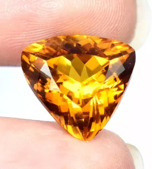 Natural 9.12 Ct Flawless Ceylon Yellow Sapphire Trillion hermetic thread harshness safe Loose Gemstone Cut for Jewellery Making AAA 
