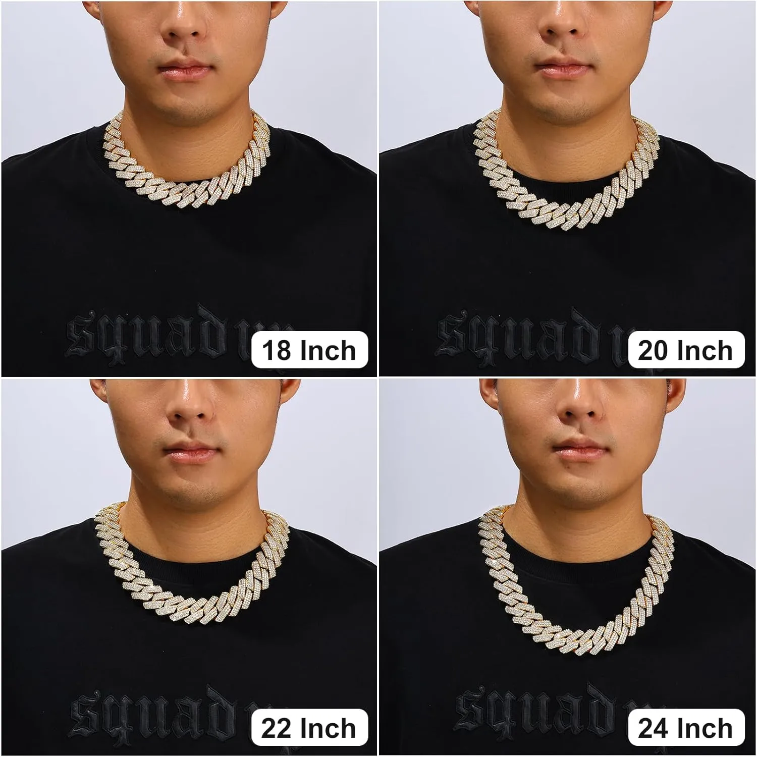 Necklace Bling Luxury Jewelry 25MM Big Cuban Link Chain for Men Thick Iced Out Chain 18K slender silica clamor Gold Plated 5A  Zicron Cuban Necklace Gold/Silver Iced Out Diamond Miami Cuban 