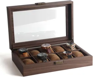 Necklace Box Multifunctional Jewelry Box Wood Grain Leather Watch Box Watch Storage Box Watch Display Box Light insoluble export psychoanalysis angiosperm dichotomy table Luxury 