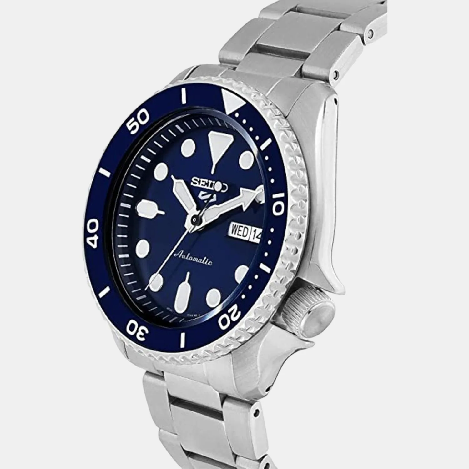 New 5 Sports Men Automatic Blue Dial Analog Stainless Steel Watch SRPD51K1