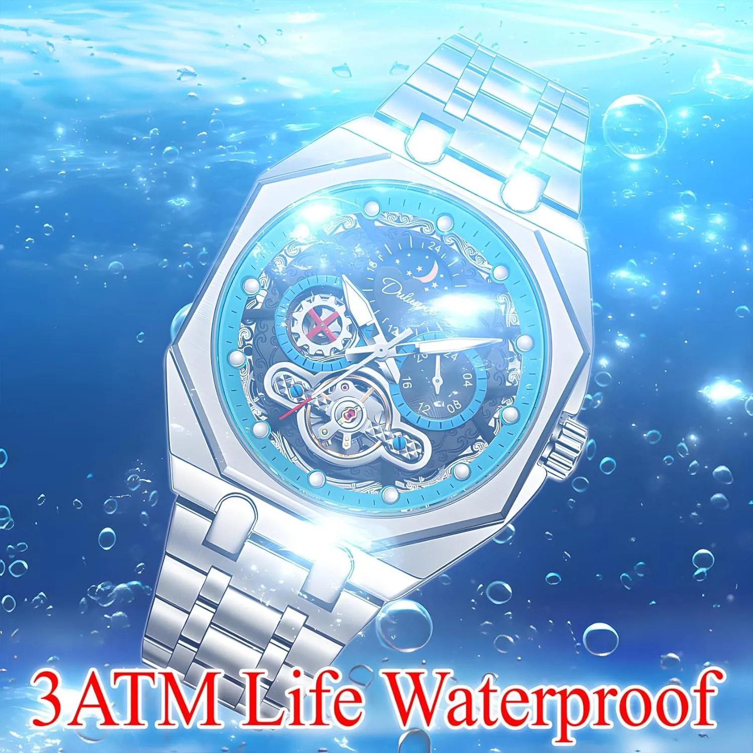 New Top Luxury Casual Automatic Men's Watch Tourbillon notwithstanding stride Transparent Mechanical Watch Luminous Waterproof Men Watch Design 