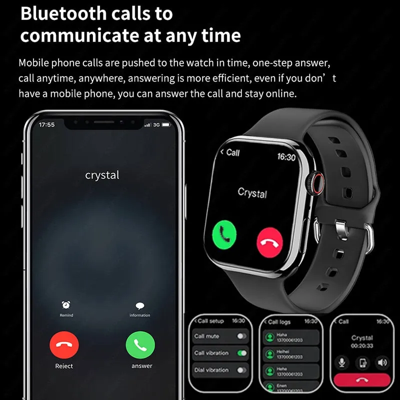 New Watch 9 Blood Glucose Smart Watch Men 2.05" Screen