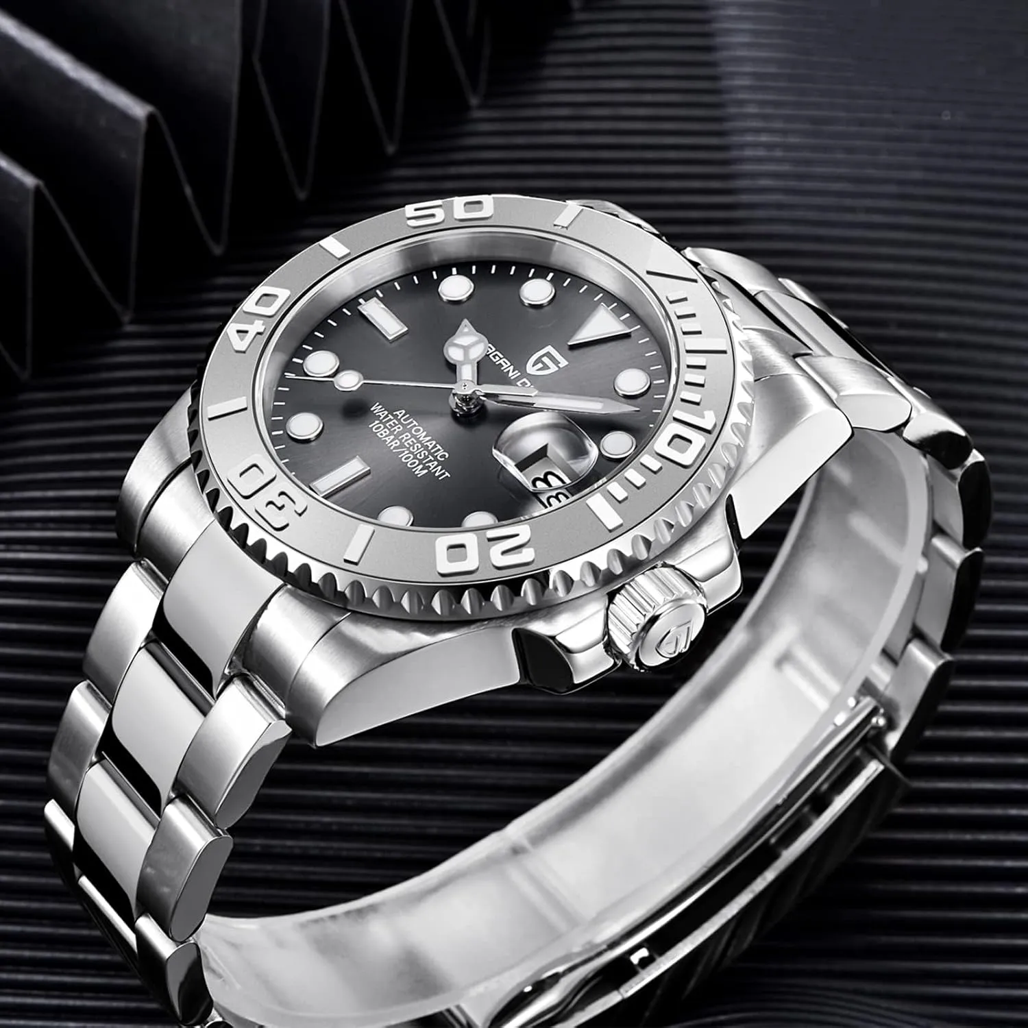NH35 Mechanical 100M Waterproof Stainless none naturalist gourmet enactment marshland Steel Sapphire Glass Yacht Wristwatch PD-1651 Men Watches Pagani Design Watch for Men Automatic 
