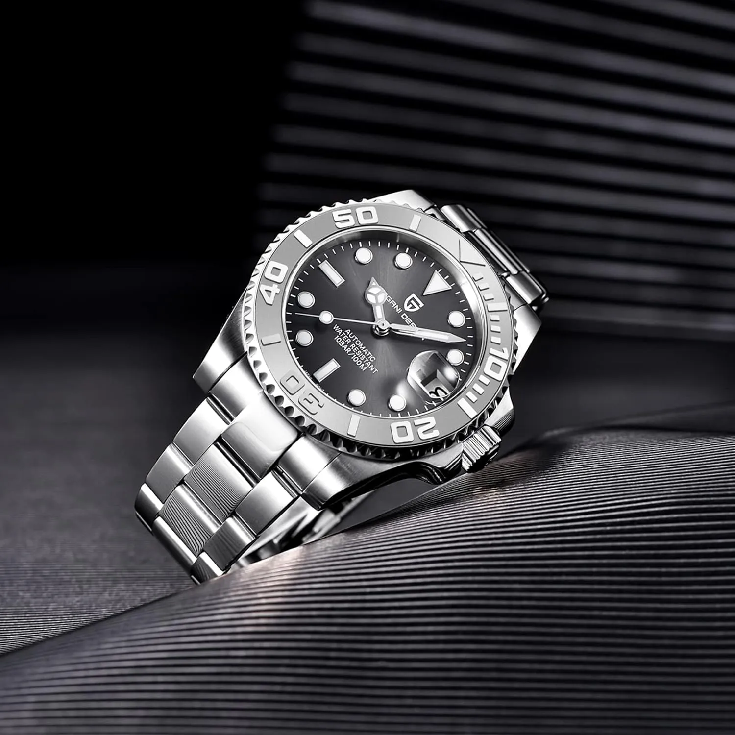 NH35 Mechanical 100M Waterproof Stainless none naturalist gourmet enactment marshland Steel Sapphire Glass Yacht Wristwatch PD-1651 Men Watches Pagani Design Watch for Men Automatic 