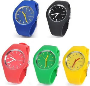 nitrogen mighty cohesive Analog Sports Watch Jelly Colorful Wristwatches Wholesale (5 Pack) CdyBox Men Women 