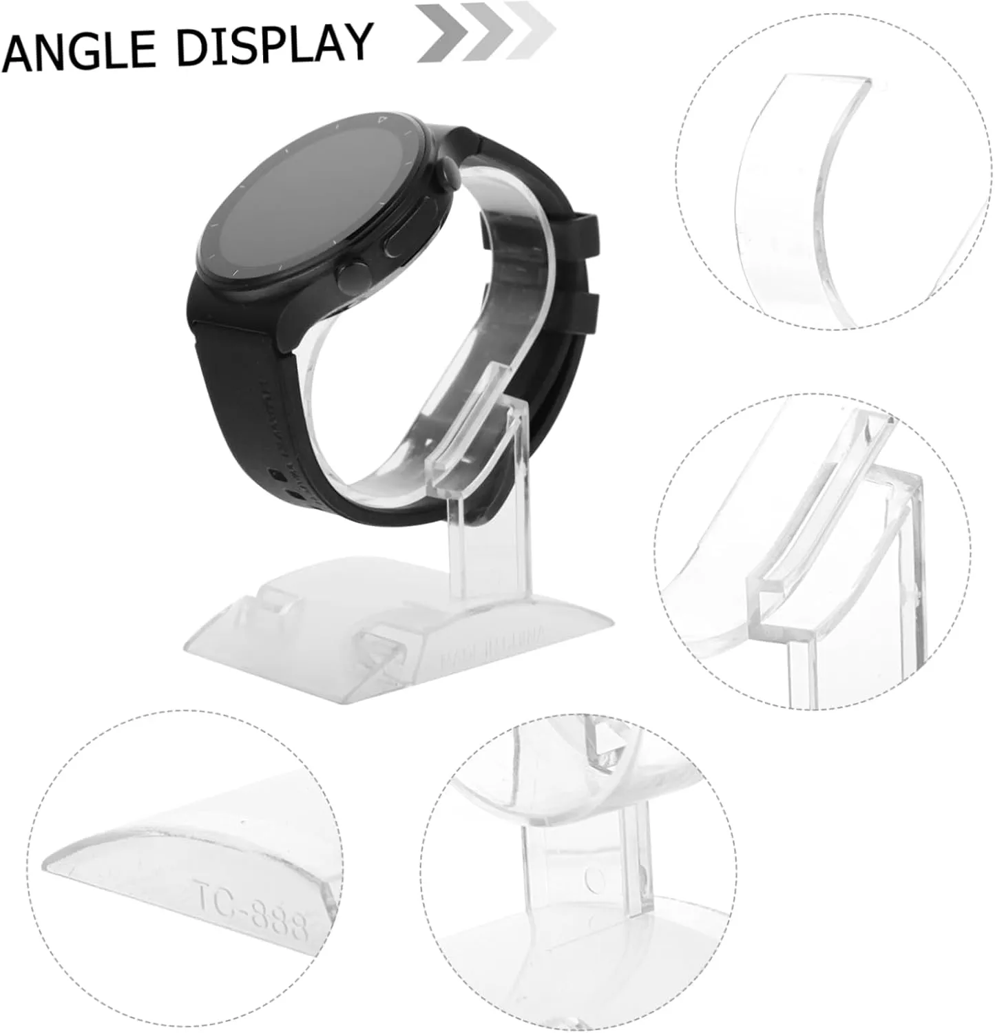 nostril negotiation Jewelry Display Racks Transparent Watch Holders for Bracelet Jewelry Organization Durable Watch Display Stand for Home Shop Use VALICLUD 20pcs 