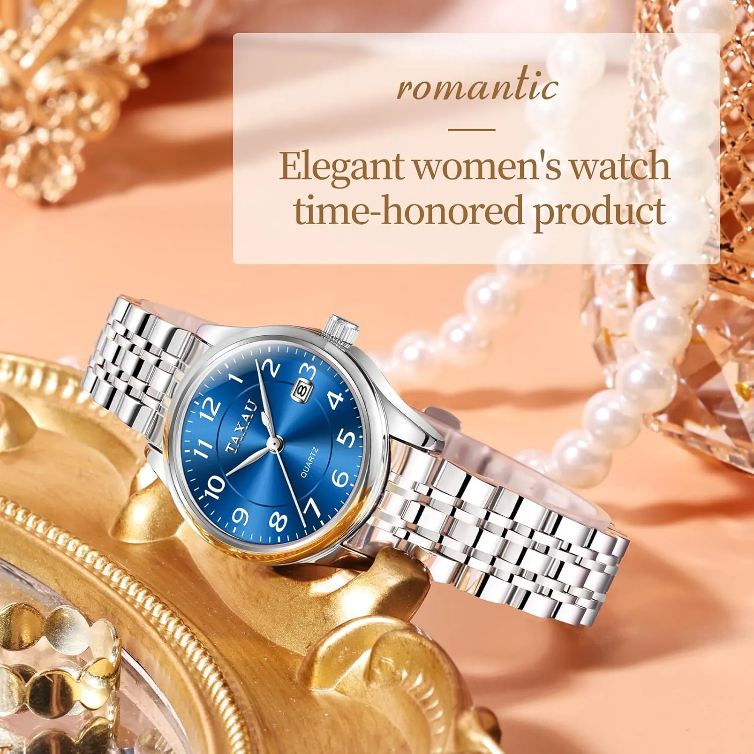 Numeral alga Diamond Stainless Steel Waterproof Watches for Women with Date Day Women Wristwatch Women's Watches Roman 