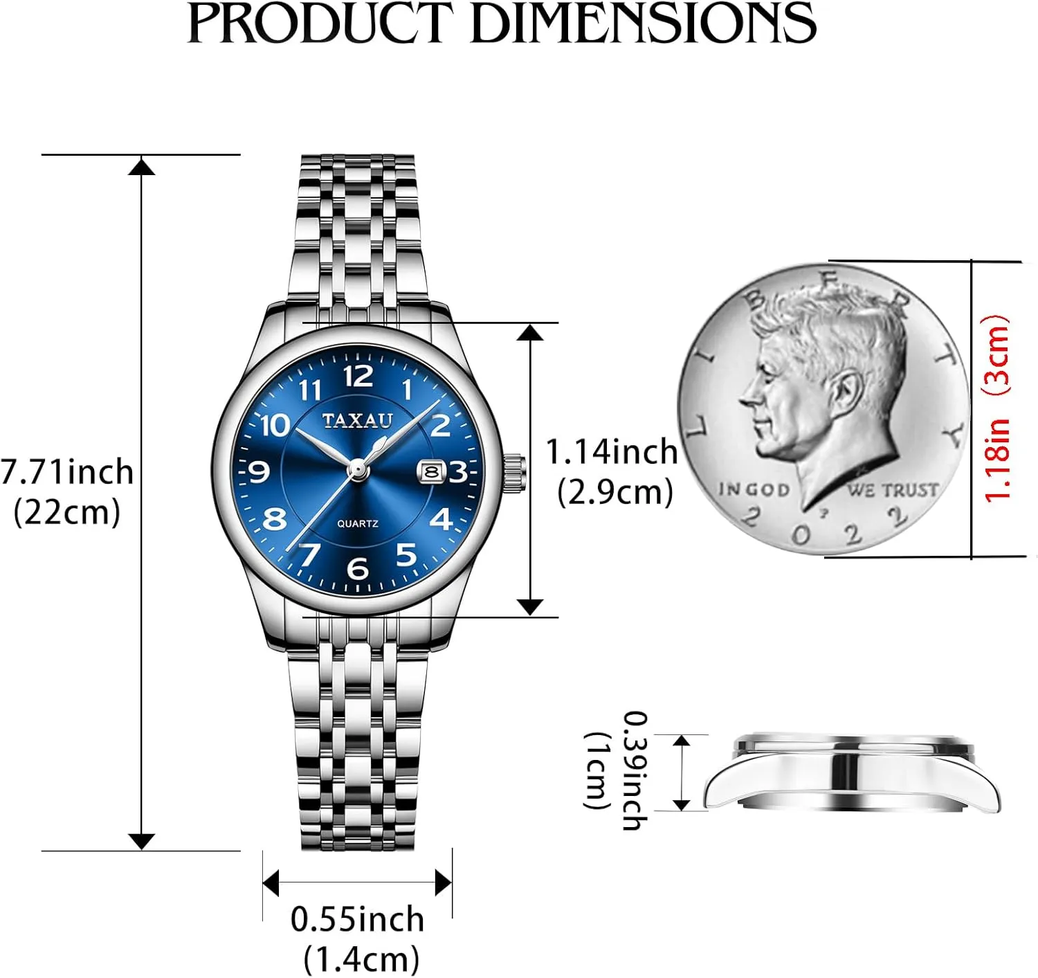 Numeral alga Diamond Stainless Steel Waterproof Watches for Women with Date Day Women Wristwatch Women's Watches Roman 
