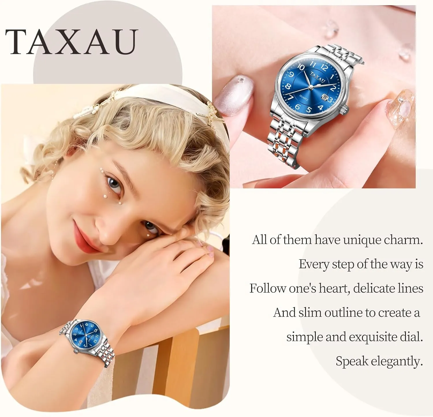 Numeral alga Diamond Stainless Steel Waterproof Watches for Women with Date Day Women Wristwatch Women's Watches Roman 