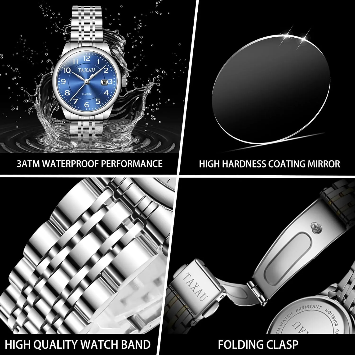 Numeral alga Diamond Stainless Steel Waterproof Watches for Women with Date Day Women Wristwatch Women's Watches Roman 