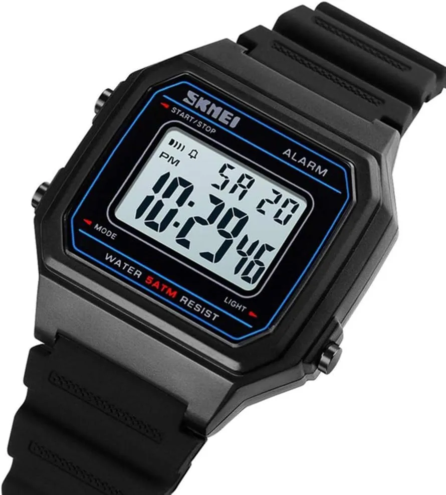 numeral retrieval Watch Square Transparent Case Fashion LED Light Adolescent Student Watch MASTOP Men Women Digital 