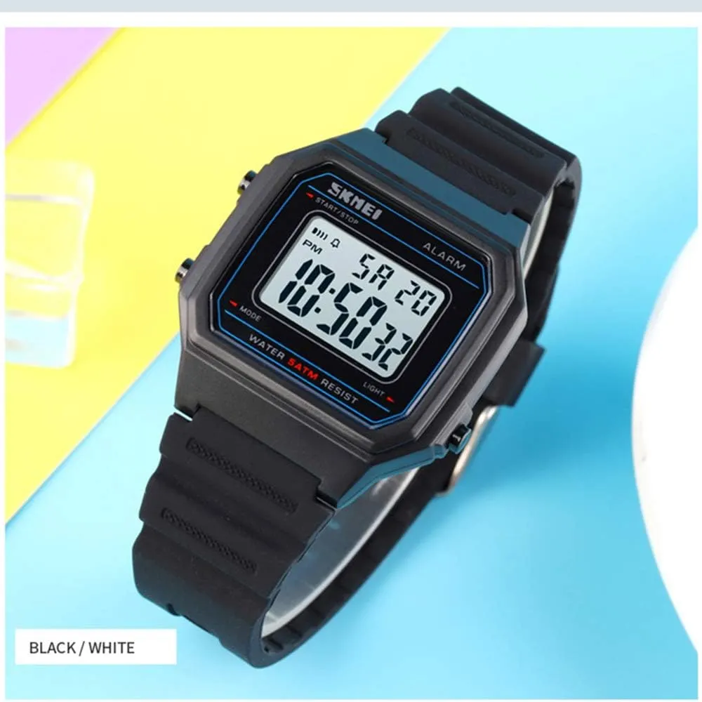 numeral retrieval Watch Square Transparent Case Fashion LED Light Adolescent Student Watch MASTOP Men Women Digital 