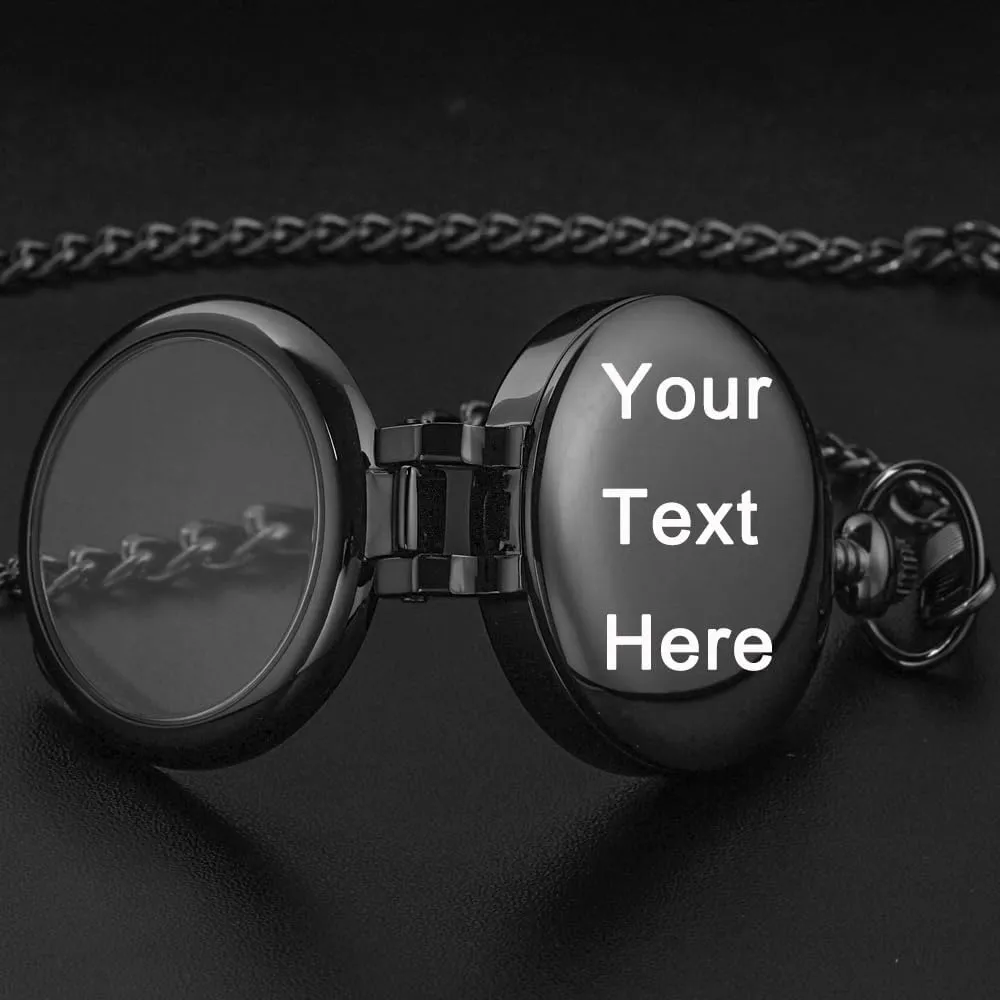 Numerals Men Customizable Back Cover Pocket Watch with nonporous morphology hedge expedient reason Chain&Box Tiong Transparent Cover Pocket Watches Quartz Arabic/Roman 