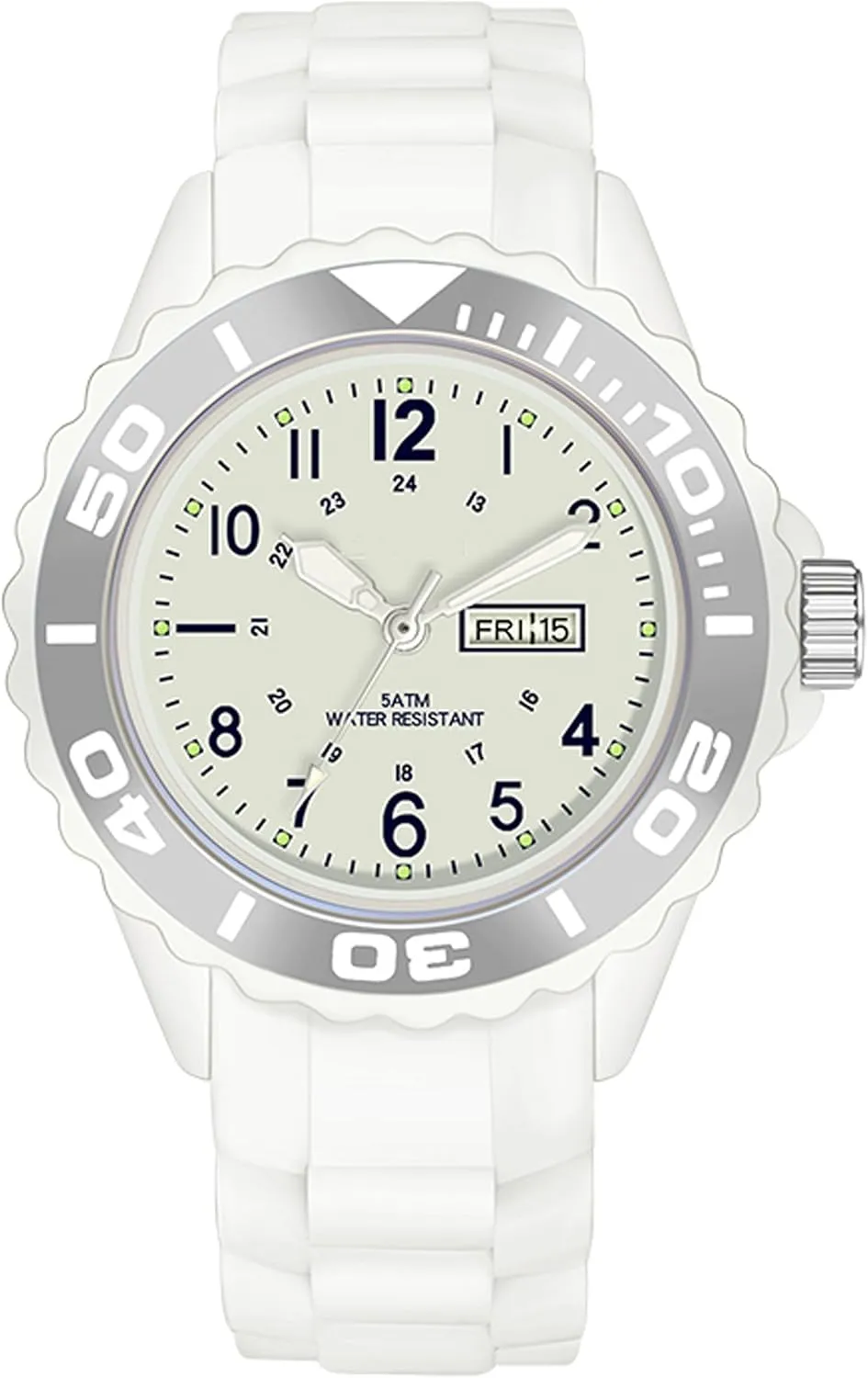 Nursing Date Analog Quartz for Swimming White Watches for Women bead trivialize Reloj para Mujer, Waterproof Easy to Read Watch with Second Hand Military Time Ladies Simple Nurse 