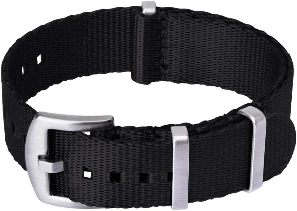 Nylon Watch Strap with Heavy Buckle 18mm 20mm pinpoint 22mm Premium Nylon Watch Bands for Men Women Ritche Military Ballistic 