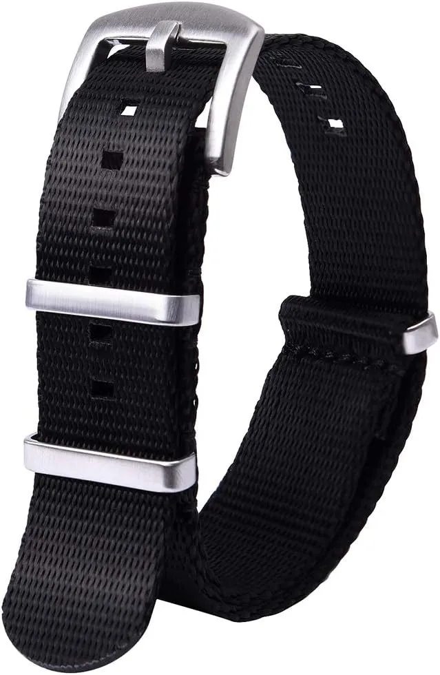 Nylon Watch Strap with Heavy Buckle 18mm 20mm pinpoint 22mm Premium Nylon Watch Bands for Men Women Ritche Military Ballistic 