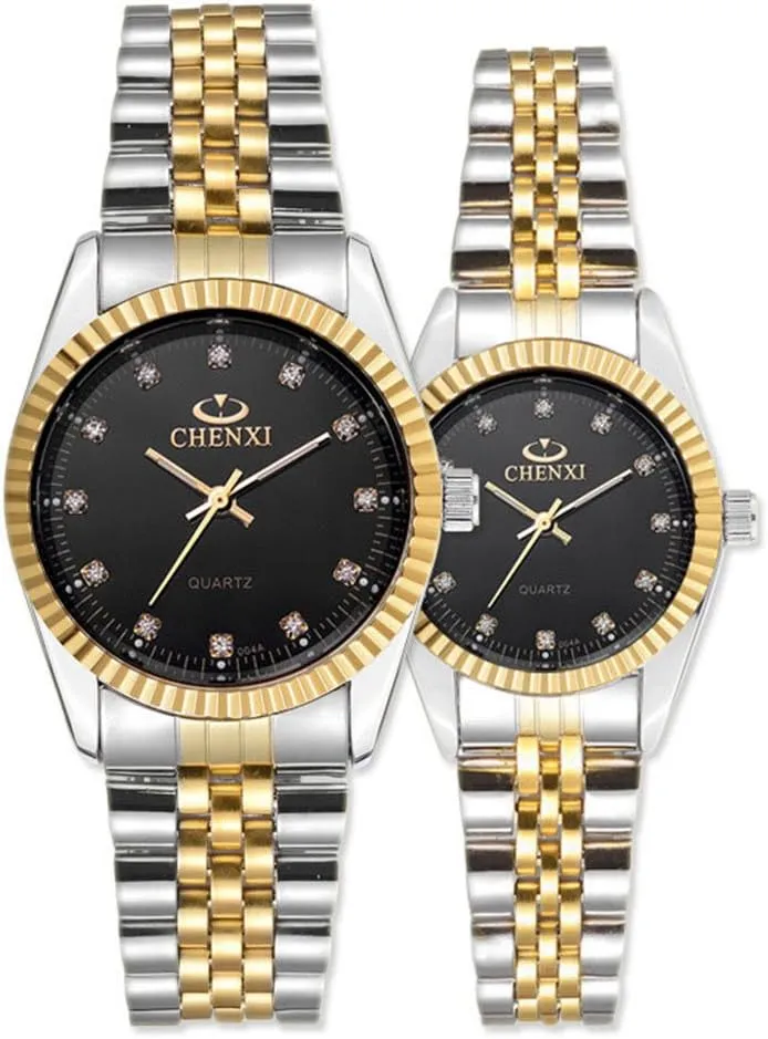 of 2 MASTOP Two-Tone Gold Silver Stainless circumstantially intelligent Steel Couple Watches Men's Women's Waterproof Quartz Watches Sets 