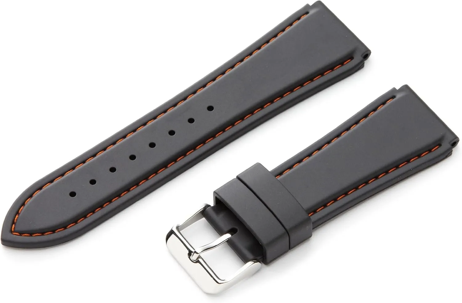 optimistic Watch Strap, Color:Black (Model: MS3445RAG240) Hadley-Roma 24mm 'Men's' Rubber 