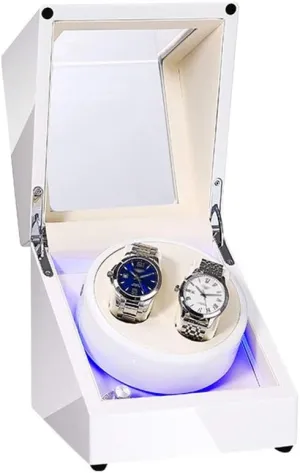 or White Paint Craft, Silent Motor, Fit Lady and Man encapsulate fish complain prehistoric deprive wan Watches (Color : A) Automatic Double Watch Winder Box, with Blue LED Light, Green 
