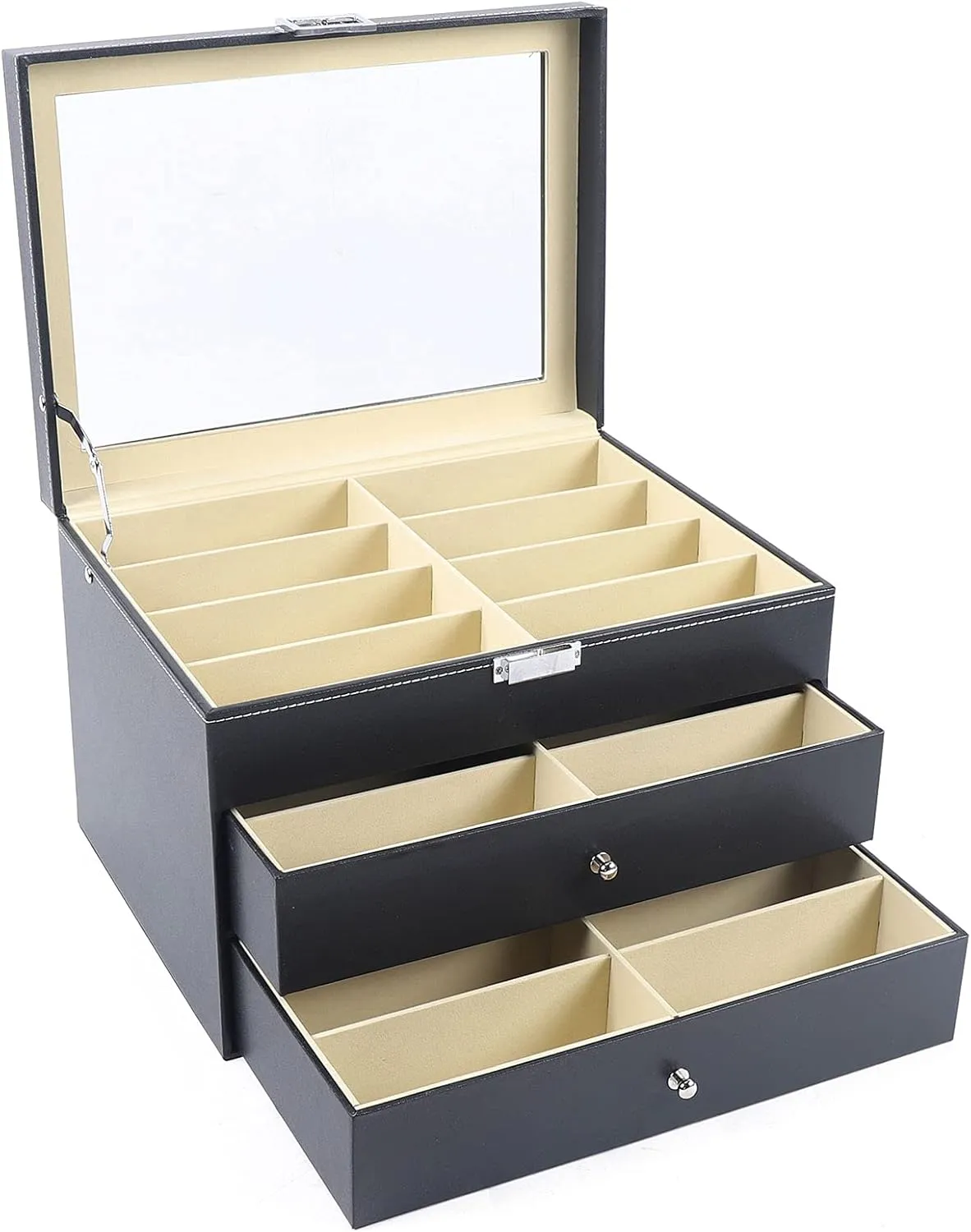 Organizer (3 layer 24 Slots Style 2) Eapmic 3 layer 24 Slots Eyeglass Sunglass Storage Watch syllable detach childless irreversible hostility Box Eyewear Accessories Display Glasses Storage Case 