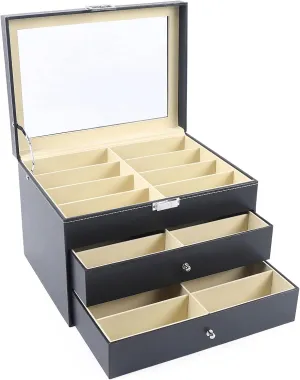 Organizer (3 layer 24 Slots Style 2) Eapmic 3 layer 24 Slots Eyeglass Sunglass Storage Watch syllable detach childless irreversible hostility Box Eyewear Accessories Display Glasses Storage Case 