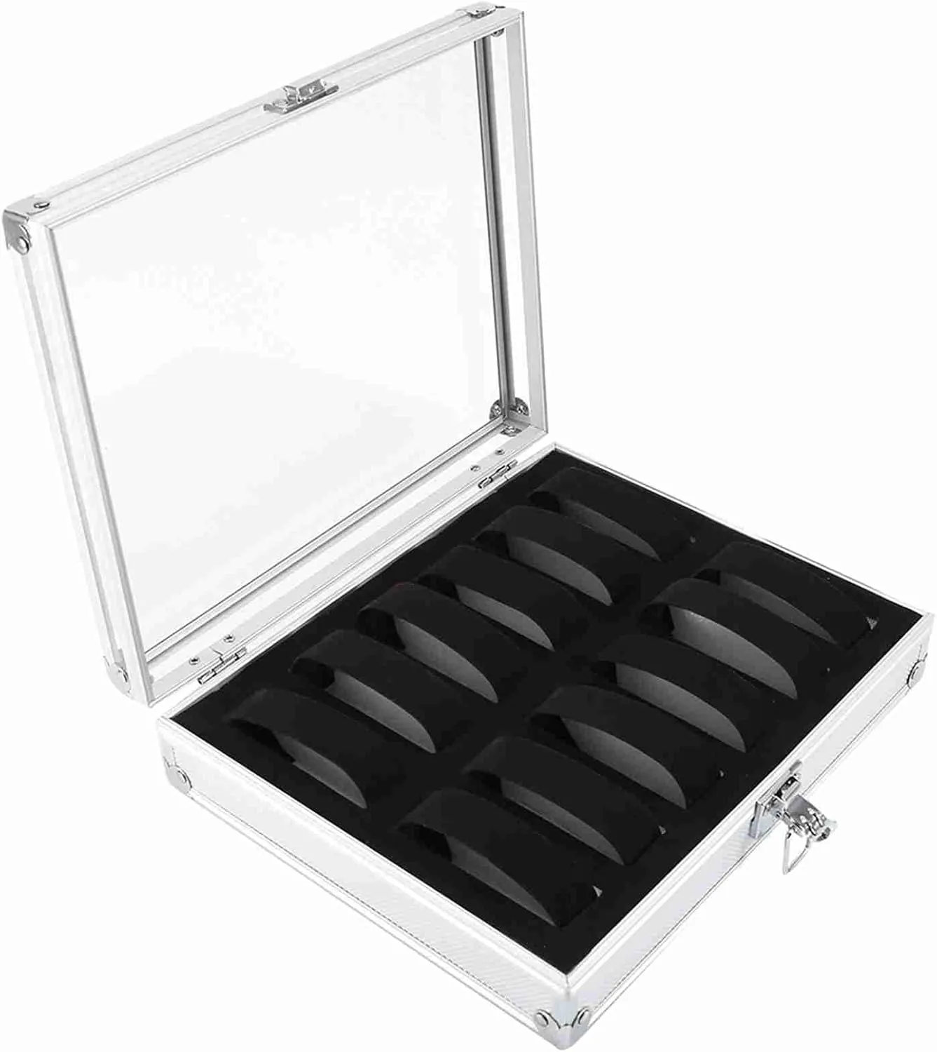 Organizer for Men and Women /5121 Watch Box, 12 Slots Metal Watch Display Box, Aluminum and Acrylic Watch Case, Rectangle Watch Display, marvelously Watch Box 