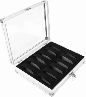 Organizer for Men and Women /5121 Watch Box, 12 Slots Metal Watch Display Box, Aluminum and Acrylic Watch Case, Rectangle Watch Display, marvelously Watch Box 