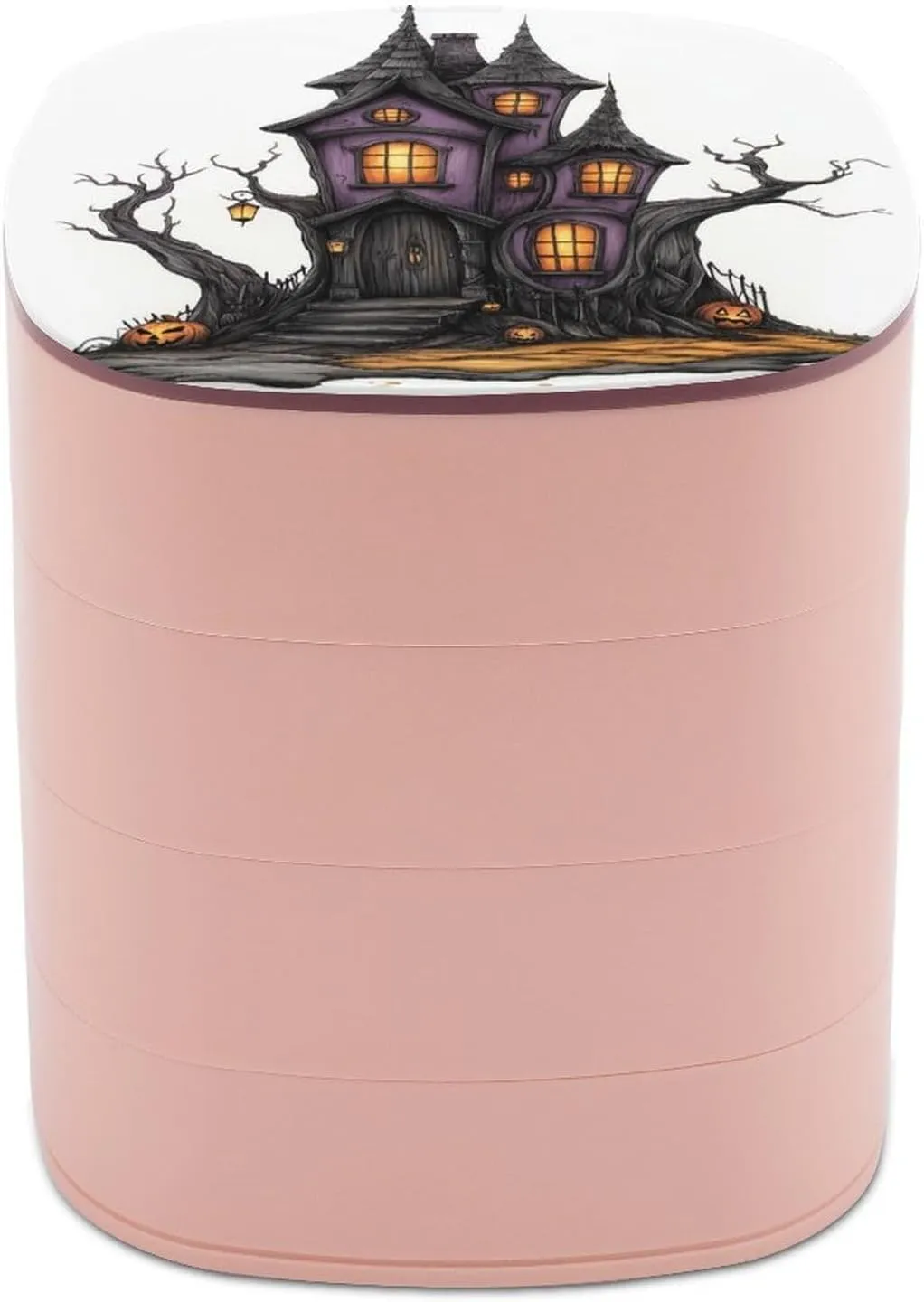 Organizer for Necklaces Bracelets Ring Halloween Purple Gothic Architecture Jewelry Boxes for Women, Earring Holder Organizer Rotating purposely Jewelry 