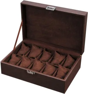 Organizer with Metal Clasp and Removal Pillows Jewelry Box Organizer Jewelry Box- Watch Box Slot Jewelry Storage Case section Faux Leather Bracelet Display 