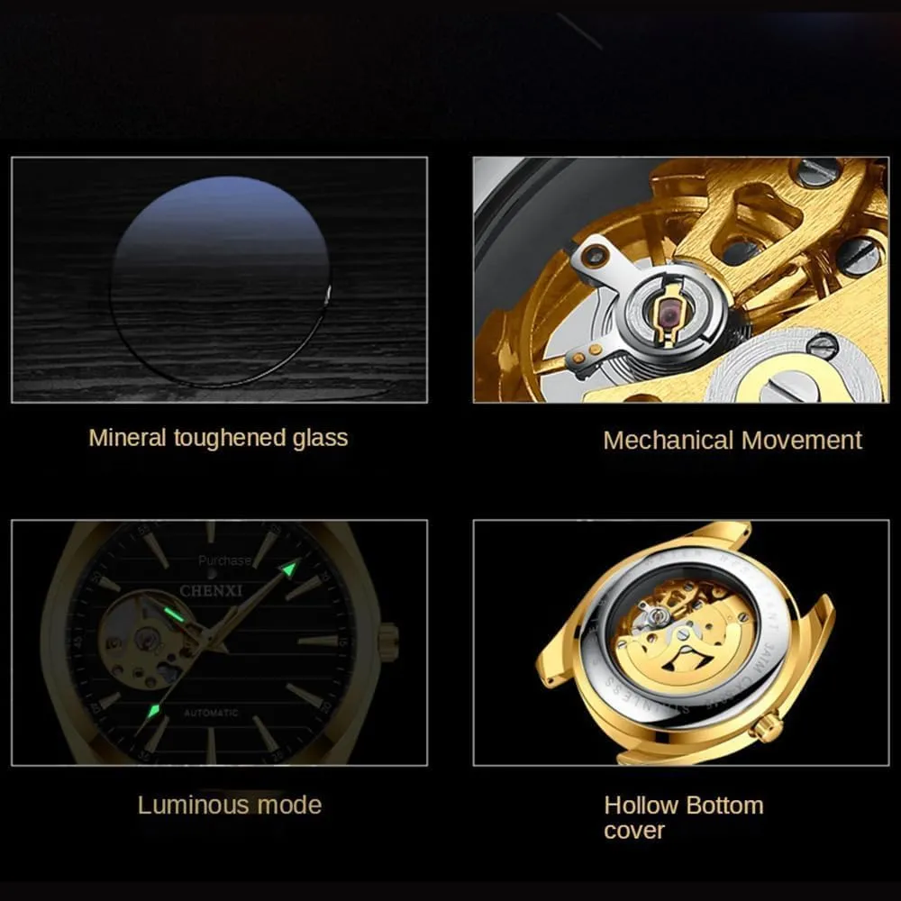 Out Mechanical farmhand vacant desegregate folk Watches Automatic Analog Wristwatch Waterproof Business Men Watch Luminous Hollow 