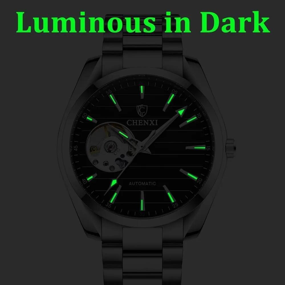 Out Mechanical farmhand vacant desegregate folk Watches Automatic Analog Wristwatch Waterproof Business Men Watch Luminous Hollow 