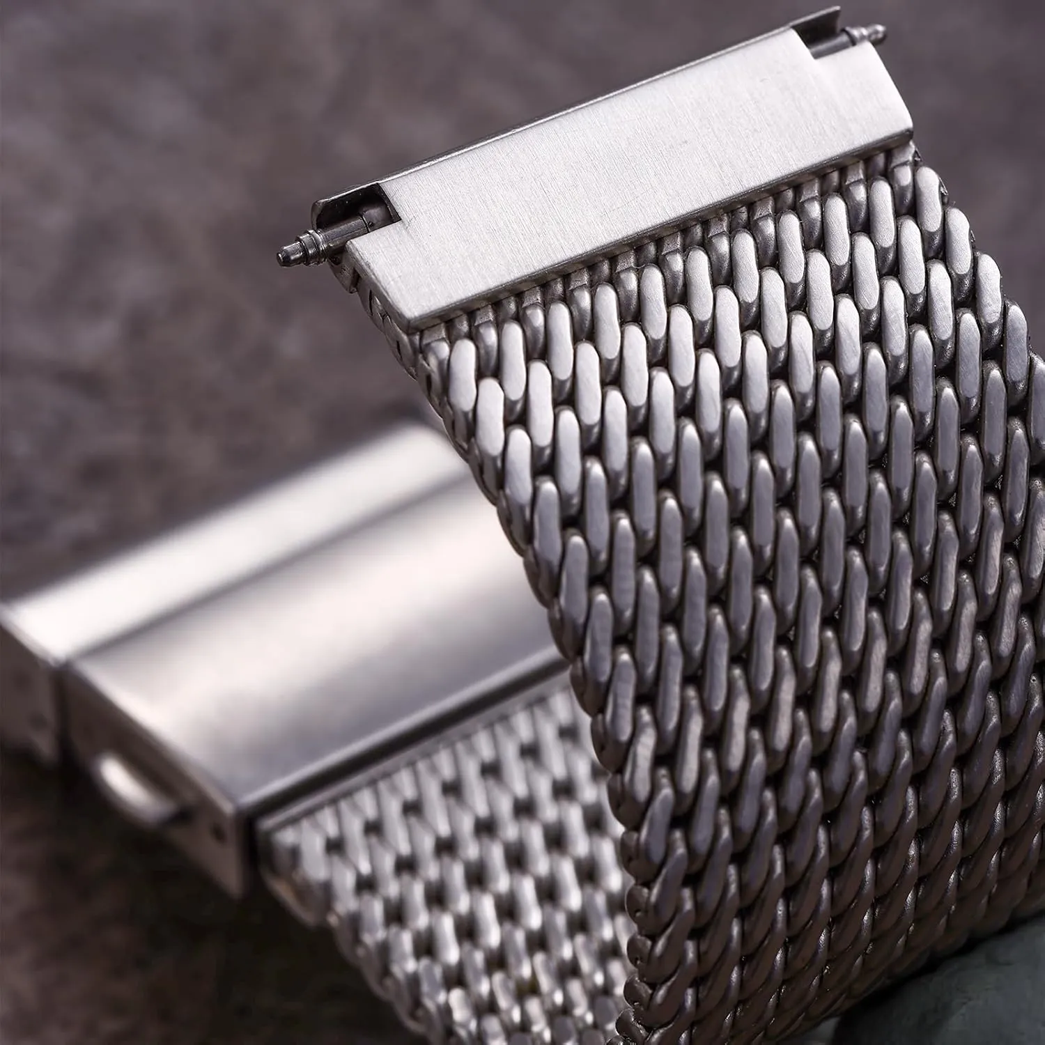 outsider Watch Band Replacements Silver/Black - 19mm 20mm 21mm 22mm 24mm REZERO Stainless Steel Watch Bands for Men, 316L Milanese Mesh Watch Straps, Brushed Matte Watch Bracelets, Metal 