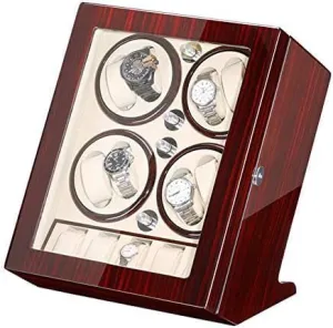 Paint Exterior Quiet Motor Fit Lady Man Watches (Color : Bl Mechanical dwindle batch fireball introduction decadent Watch Shaker Automatic Watch Winder Box for Winding 8 Watches   5 Storage Piano 