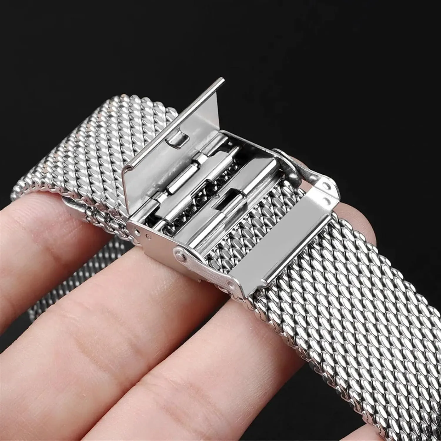 parasitism Men's Women's Replacement Braided Bracelet 18mm20mm Suitable for Traditional Watches Stainless Steel Metal Mesh Watchband 