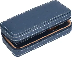 Pattern, Zippered Artificial Leather Watch for Watch Collectors, boron Protective Felt lined for Watch Maintenance Elegant Watch Storage Box with Ostrich 