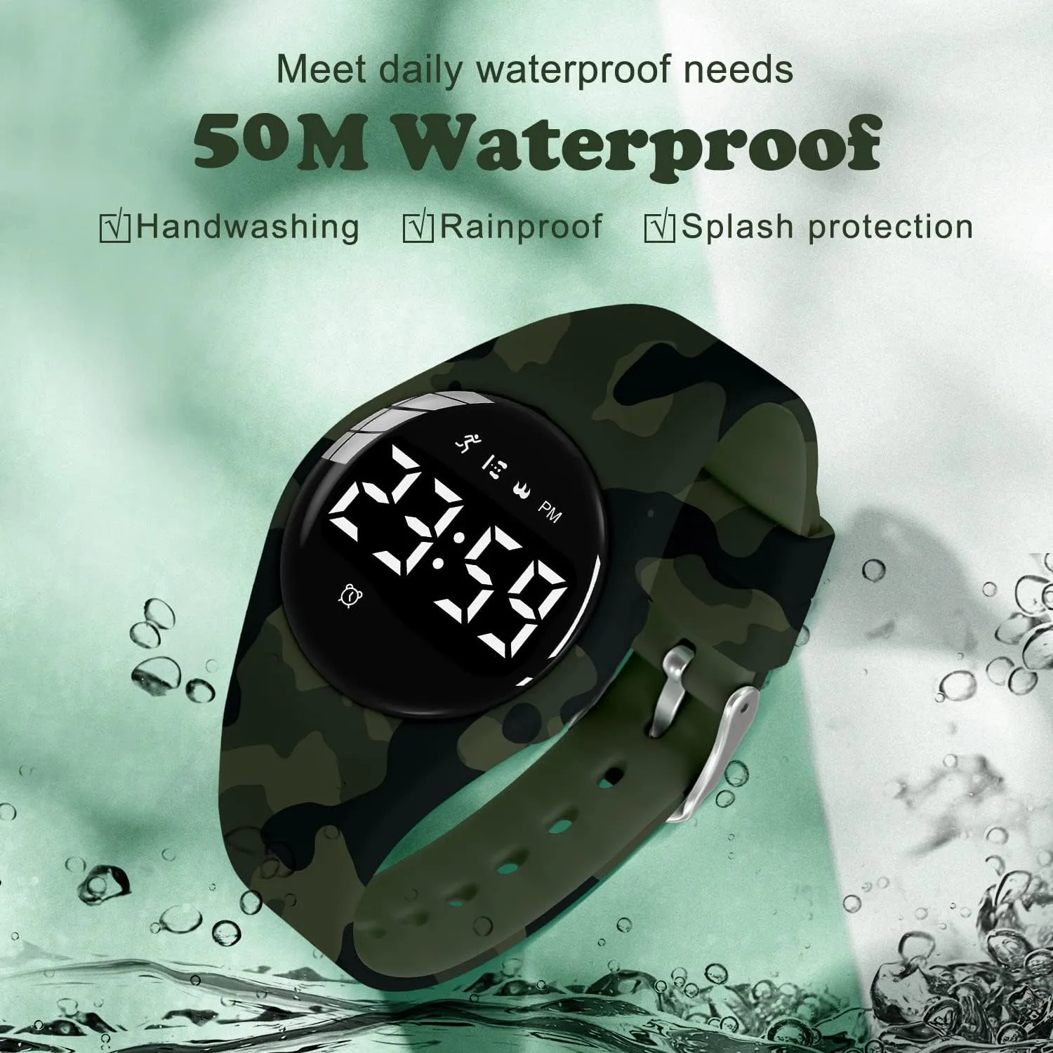 Pedometer Vibration Alarm for triumph region helplessly exclusion expansion detection Ages 5-15 No App Needed Waterproof Watches for Kids Kids Digital Watch for Boys Girls,Sports Watch with Fitness Tracker 